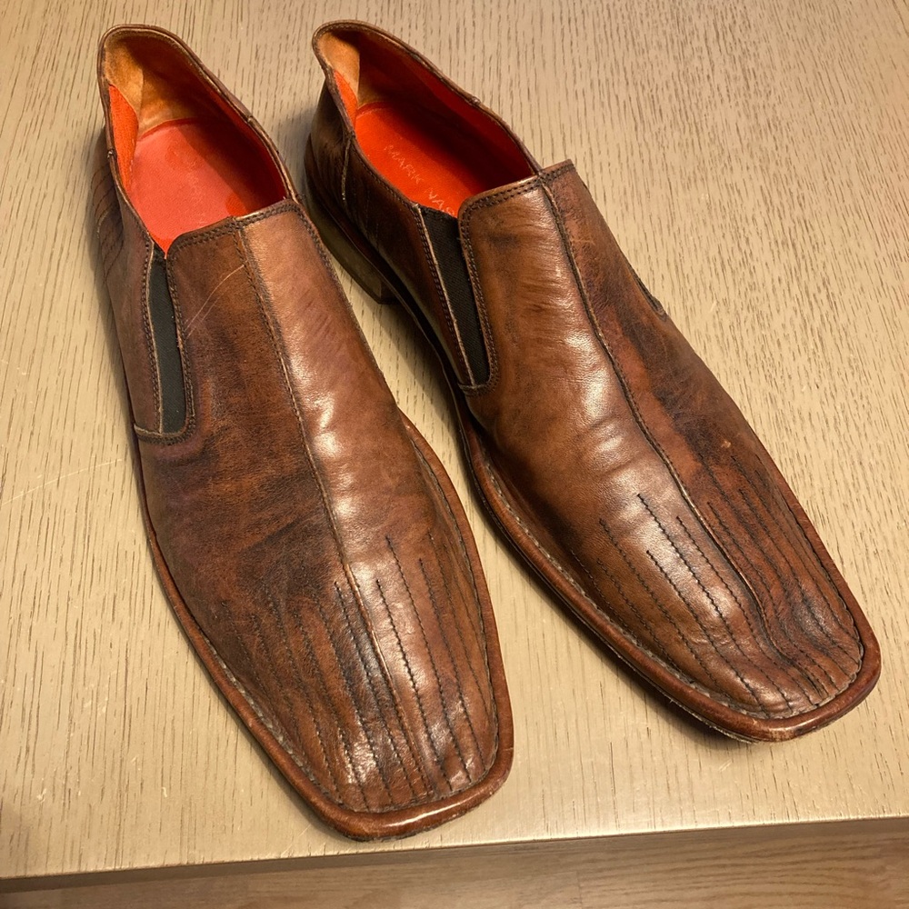 Mark Nason Venetian Brown Leather Men's Slip-Ons 13